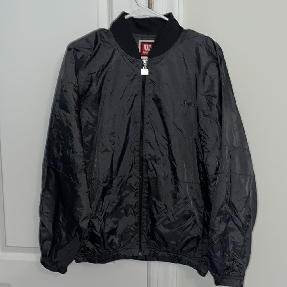 Vintage Wilson full zip tennis nylon gray men’s warm up track suit jacket M